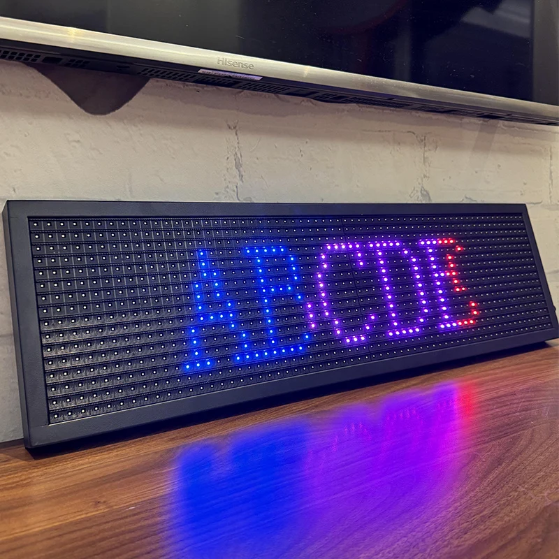 Led Scrolling Sign Red White Pink Digital Led Open Sign Outdoor Wifi High Resolution Bright Electronic Message Display for Sale