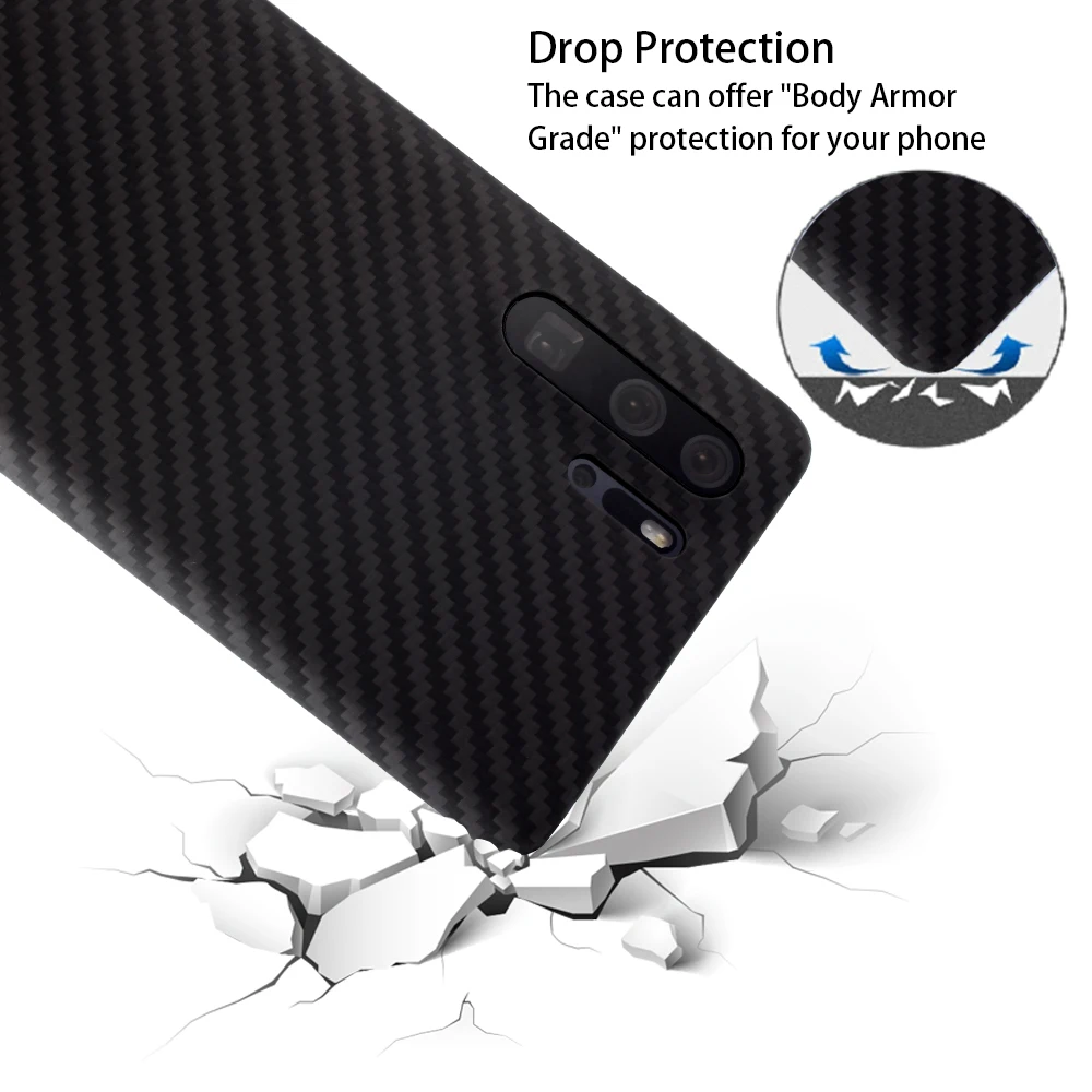 ARTITEK 100% чехол из арамидного волокна для телефона HUAWEI P30/P30 Pro черный/серый матовый