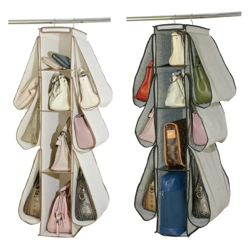 Dust Proof Wardrobe Closet Storage Bag Hanging Bag Wall Detachable Tote Bag Hanging Handbag Purse Organizer