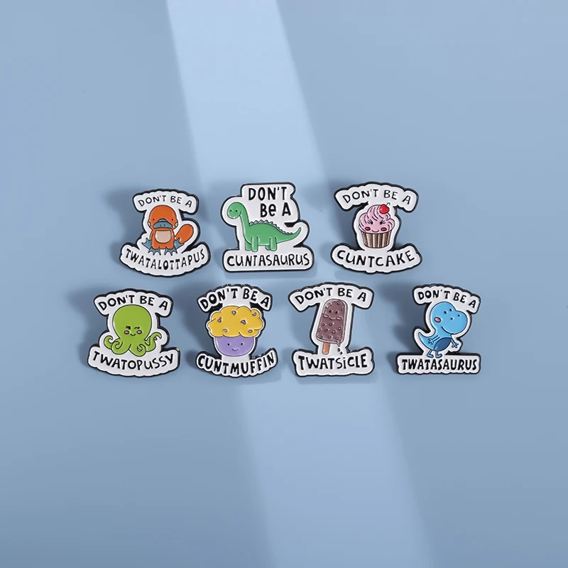 Мультфильм не быть... Короткое предложение эмалированная брошь милый пчелиный динозавр рюкзак значок аксессуары для одежды подарок ювелирные изделия