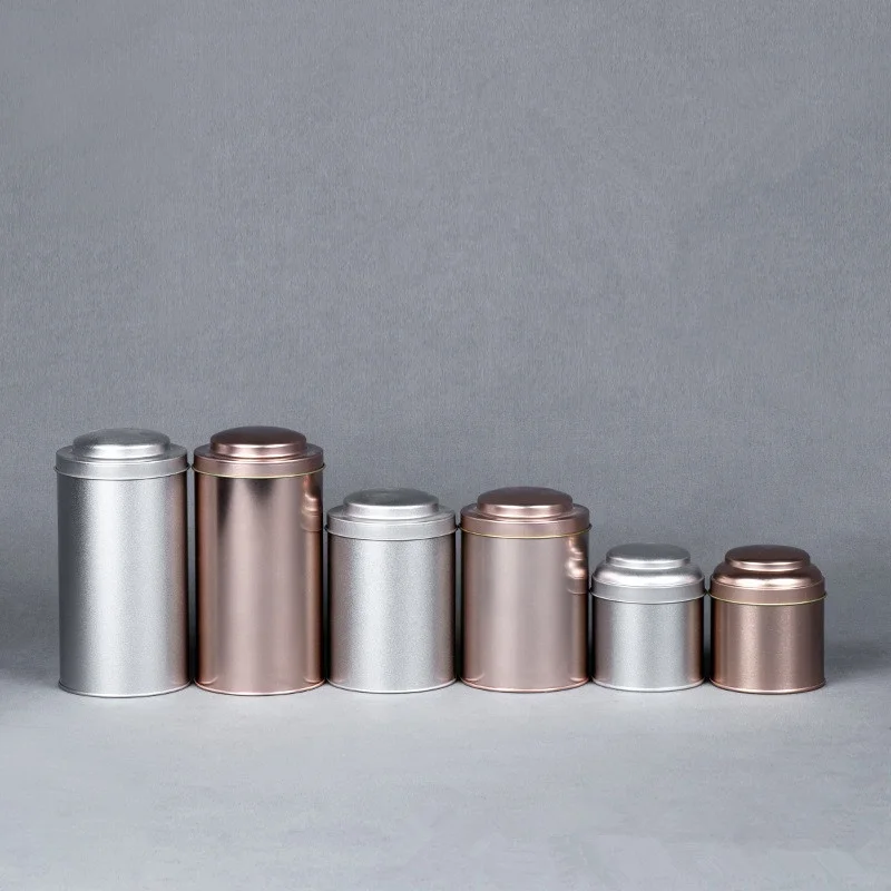 small silver gold tea canister tea caddy tinplate  tea tools