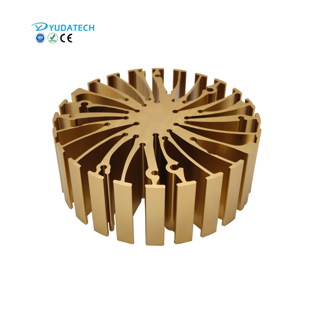 Custom Size Color Pre-drilled LED Light Heat Sink Aluminum Extrusion Sun Flower Heatsink