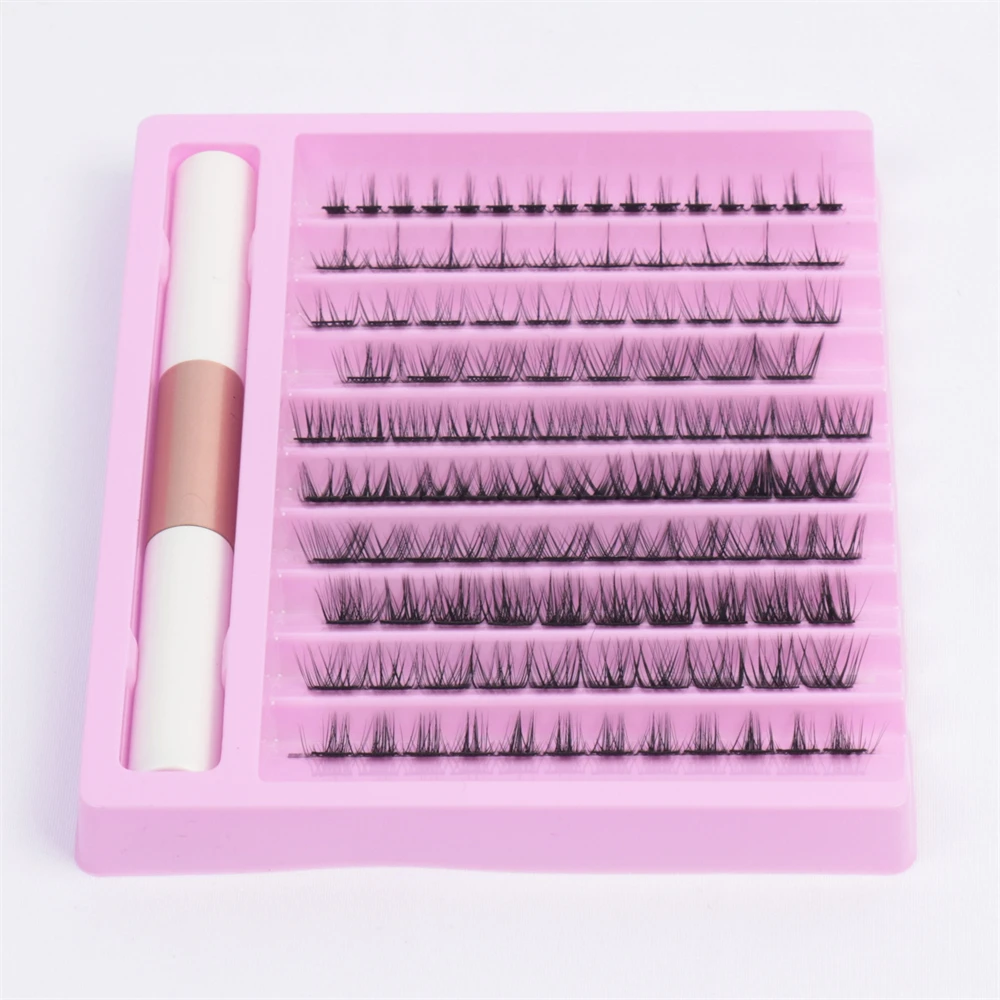 INICE extra strong diy eyelash extension glue sealant kit private label segmented eyelash extension kits diy pre-cut lashes