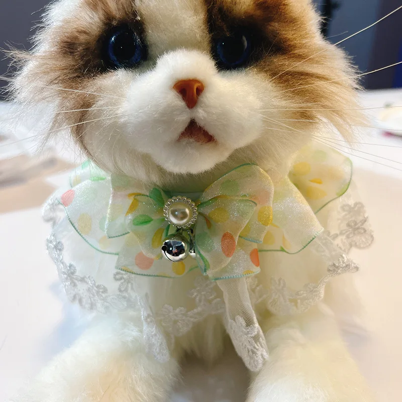 Custom Printed Small Adjustable Dog Collar Cute Soft Puppy Scarf Princess Lace Pet Handkerchief Bibs Bulk Cat Collar
