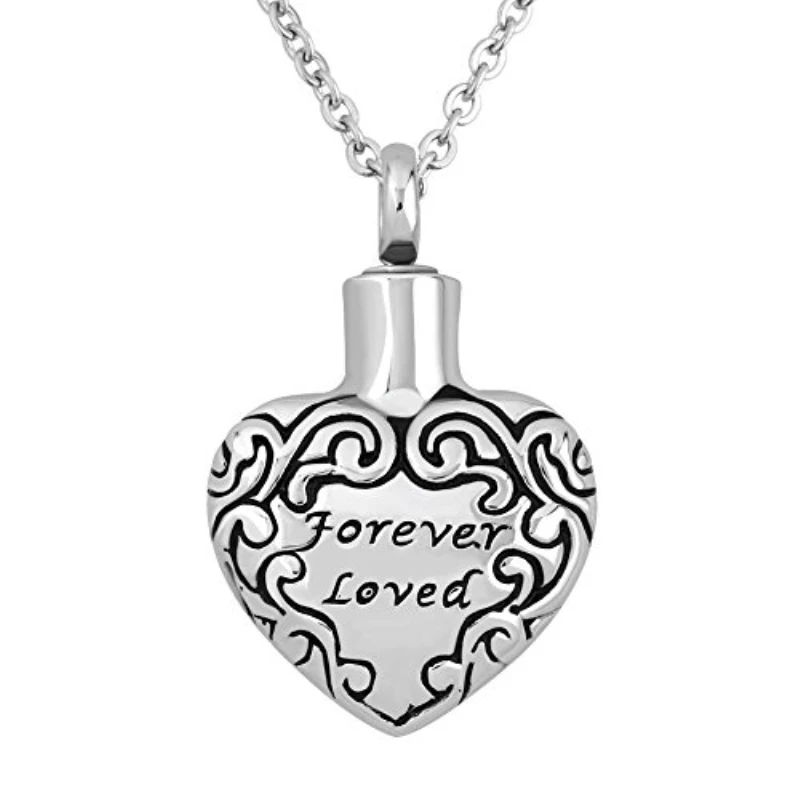 Golden Forever Loved Heart Stainless Steel Keepsake Ash Necklaces