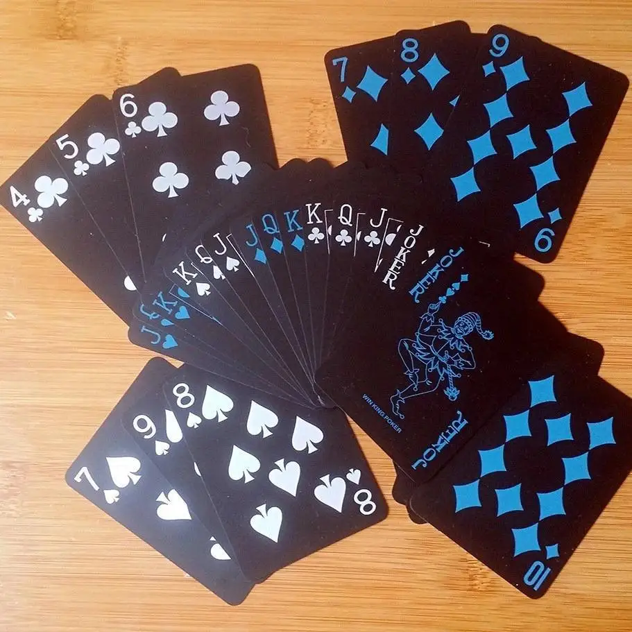 Wholesale Black PVC Plastic Poker Cards Durable Promotional Gift Poker