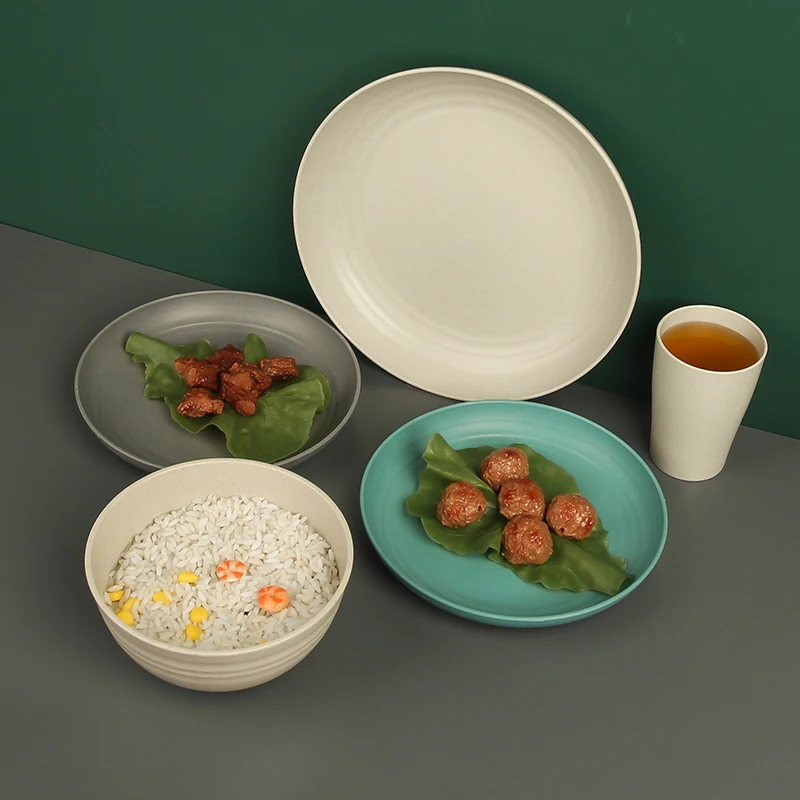 Wheat Straw Dinnerware Sets / Unbreakable Dinnerware Sets / Dishwasher Microwave Safe Dinnerware