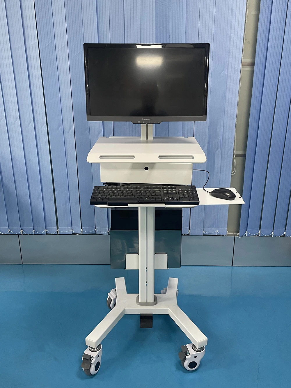 NBRIDGE Hospital Mobile Adjustable height stand up desk hospital medical mobile computer workstation trolley cart