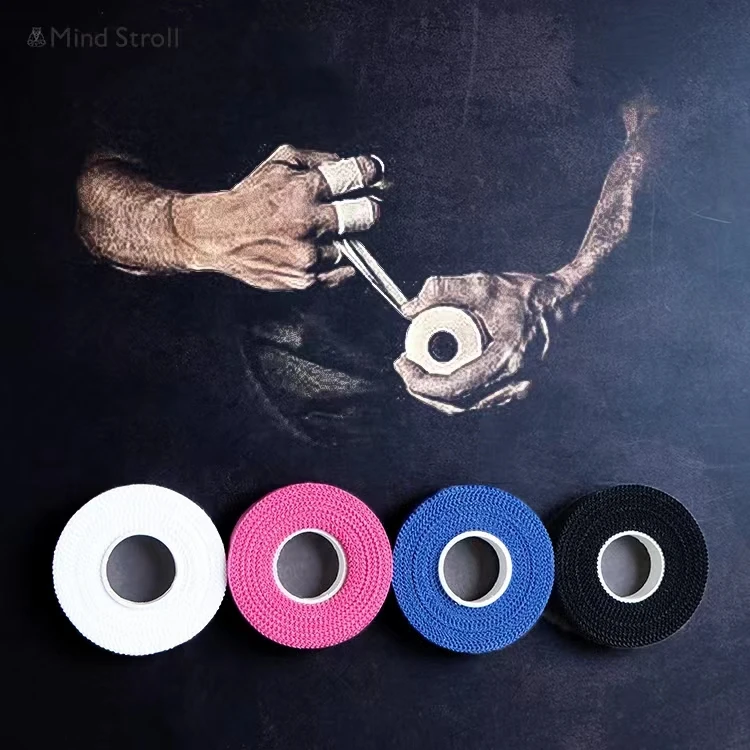 Custom 1cm x10 M Thumb Sports Rigid Strapping Protection White Black Bandage Nastro Brazilian Jiu Jitsu Finger BJJ Tape