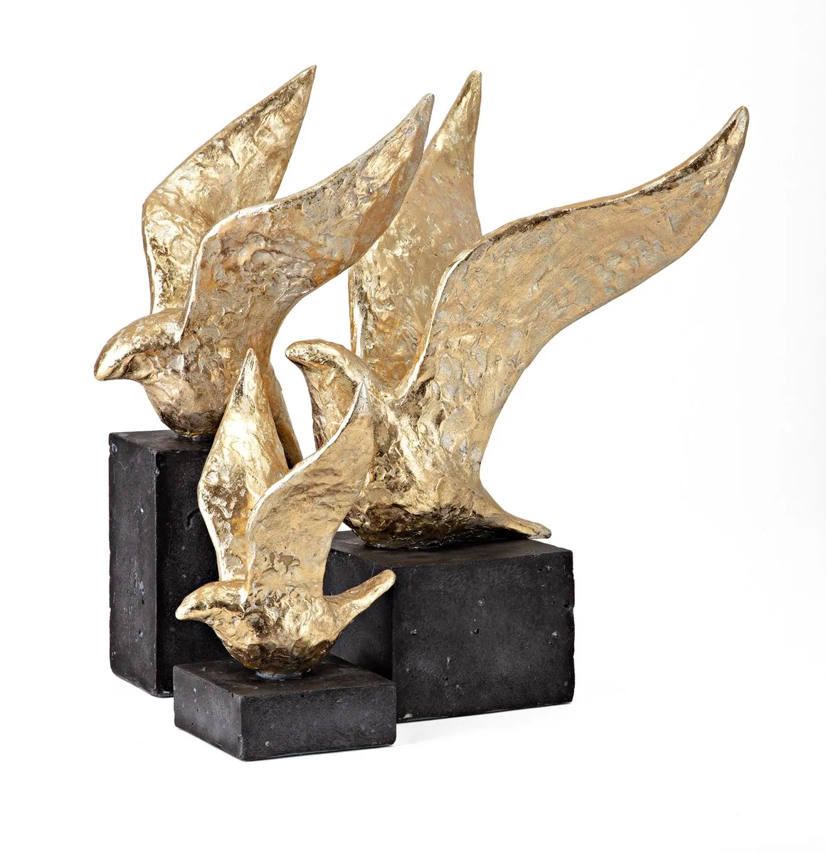 Custom Wholesales Modern Resin Gold Leaf Animal Swallow Bird Ornaments Sculpture For Home decor