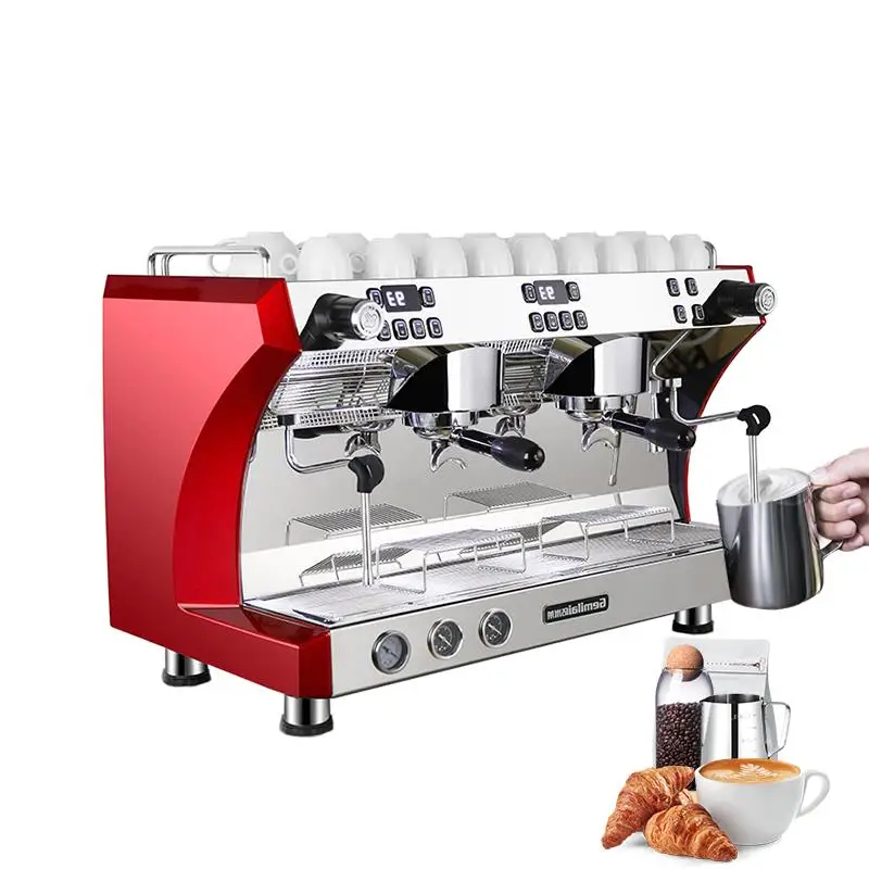 220v Hot Selling 9 Bar 2 Groups Commercial Italian Adjustable Coffee Double Boiler Espresso Machine for sale