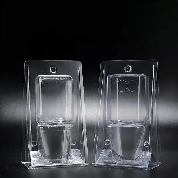 Custom Clear Plastic PET PVC Tri-fold Blister Packaging for Live Plants Flower Seedlings Flower Pots Transportation Box