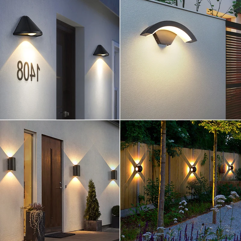 2023 Hot Sale  LED Waterproof  Matte Black Acrylic Wall Lamp Outdoor Wall Light  Mount Light