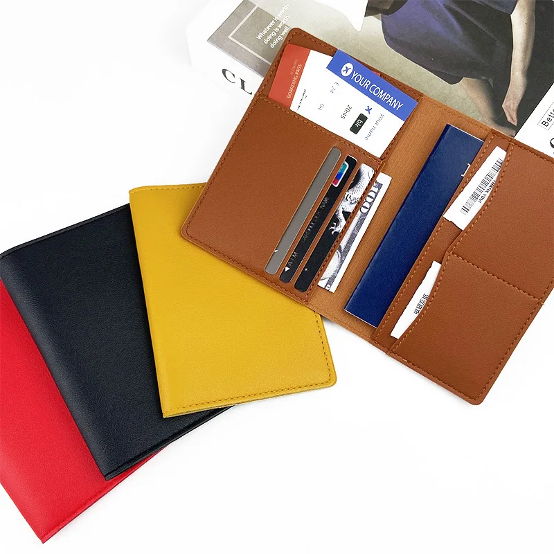 PU Multifunctional Travel Storage Bag Ins Style Passport Holder & Card Wallet Protective ID Bag in Multiple Colors