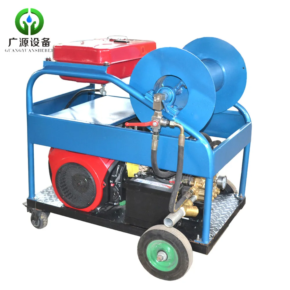 15kw Electric Motor Drive Gasoline Engine Sewer Drain Pipe Plumbing High Pressure  Water Jetter Cleaning Cleaner Machine