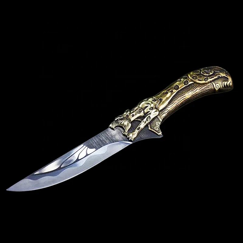 Forged Handmade Butcher Knife Bone Cut Cleaver Camping Knife Kitchen Cutting Chef Knife