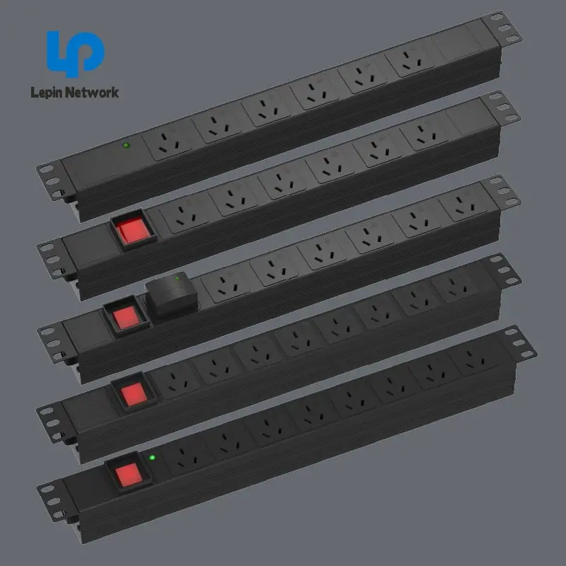 Customized 19' power distribution network Germany socket 8 port pdu 1u 19inch 16A 220V switch pdu