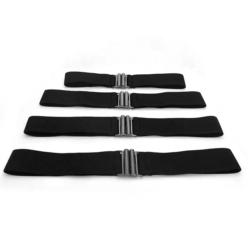 Black Fashion Stretch Webbing Wide Ladies Waist Dress Belt Elastic Waistband for Women