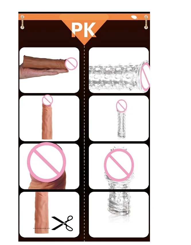 Dildo Penis Sleeve Comdom Penis Extender Sleeve Reusable Condoms Rubber Dick Male Cock Extender Dildo Enhancer for Men