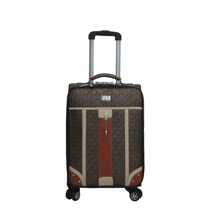 China Manufacturer High quality PU leather 4 Wheels Trolley Luggage bag Sets