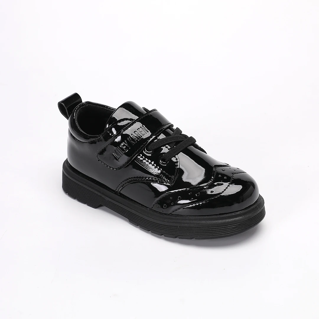 Wholesale customized black school children student uniform dress  School Uniform Shoes school shoes for boys and girls