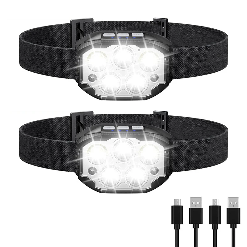 Mini cob sensor emergency usb rechargeable motion sensor torch headlamp