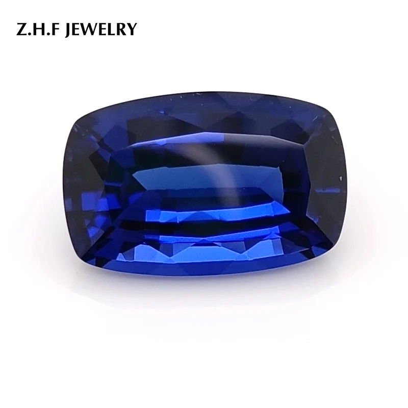 
Pulled Created Sapphire Loose Gemstones Royal Blue . Long Pillow 15.9*10.21MM 9.66CT 
