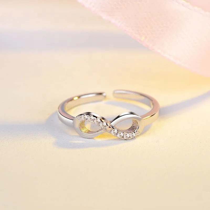 Never Ending Love Design Gold Plated Silver Wedding Ring Price For Couple