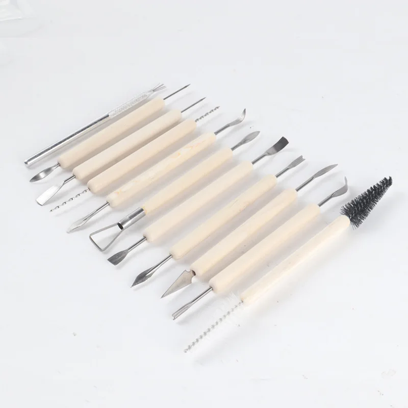 Wholesale 40pcs Clay Sculpting Tool Kit Wooden Handle Pottery Carving Model Building Tool Kits