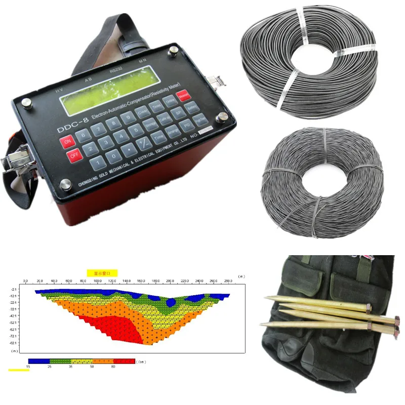 Китайский Электрический резистивный съемник вертикальный звуковой аппарат геофизический измеритель резистивности