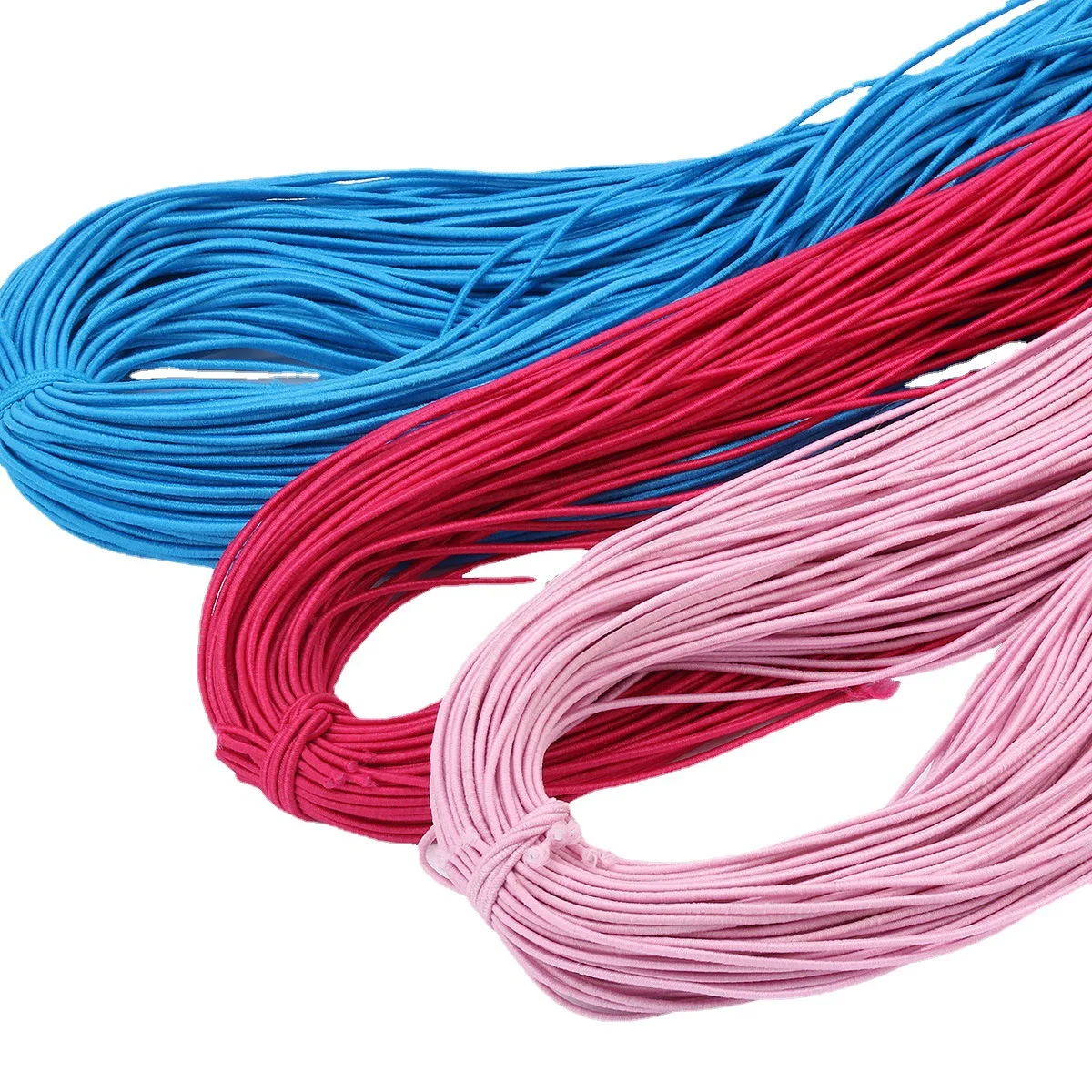 1mm DIY Round Braided elastic Cord for Jewelry Bracelets Making rubber cored round elastic rope braiding polyethylene elastic