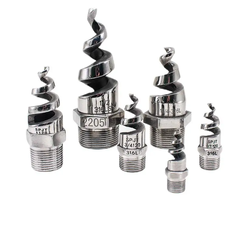 Nozzle, stainless steel 304/316 full cone spiral nozzle, spiral spray pigtail nozzle