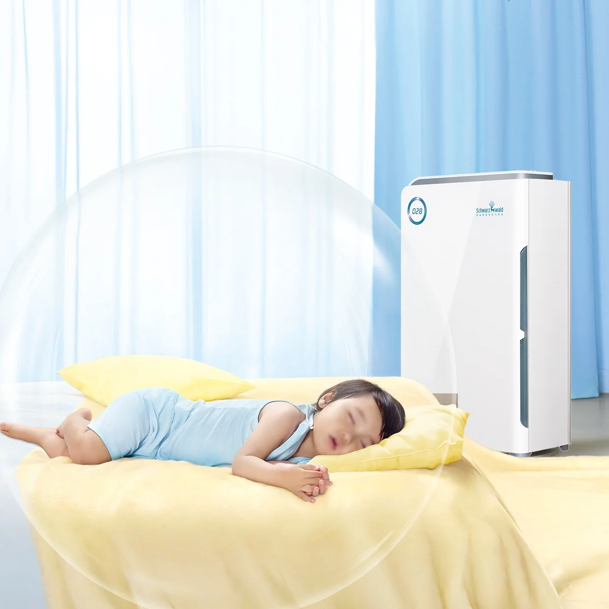 japan dc motor h13 hepa smart household anti bacterial negative ion air purifier