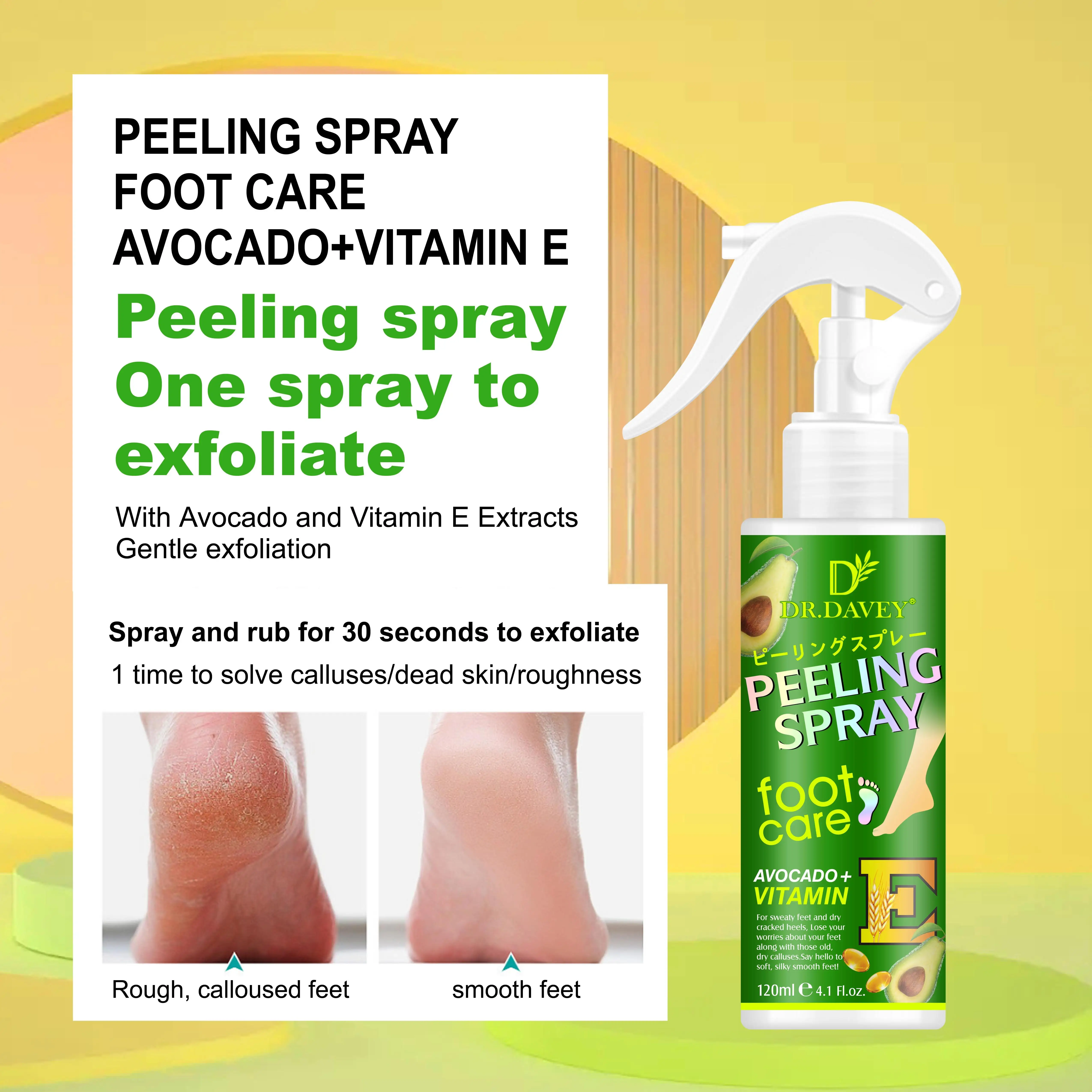 DR.DAVEY avocado and vitamin e foot care peeling spray for sweaty feet and dry cracked heels,silky smooth feet