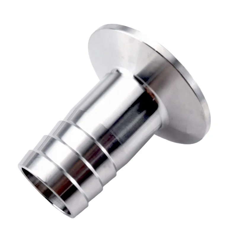 Aohoy food grade ss 304 316 sanitary stainless steel tri clamp hosebarb to hose barb ferrule adapter
