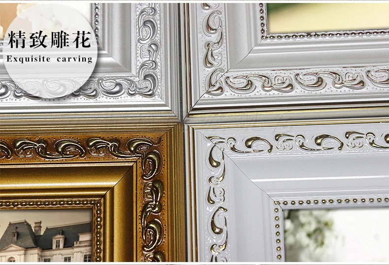 Classic Style Ornate Antique European style Solid Pine Wood Carving Vintage Gold Photo Pictures Frame