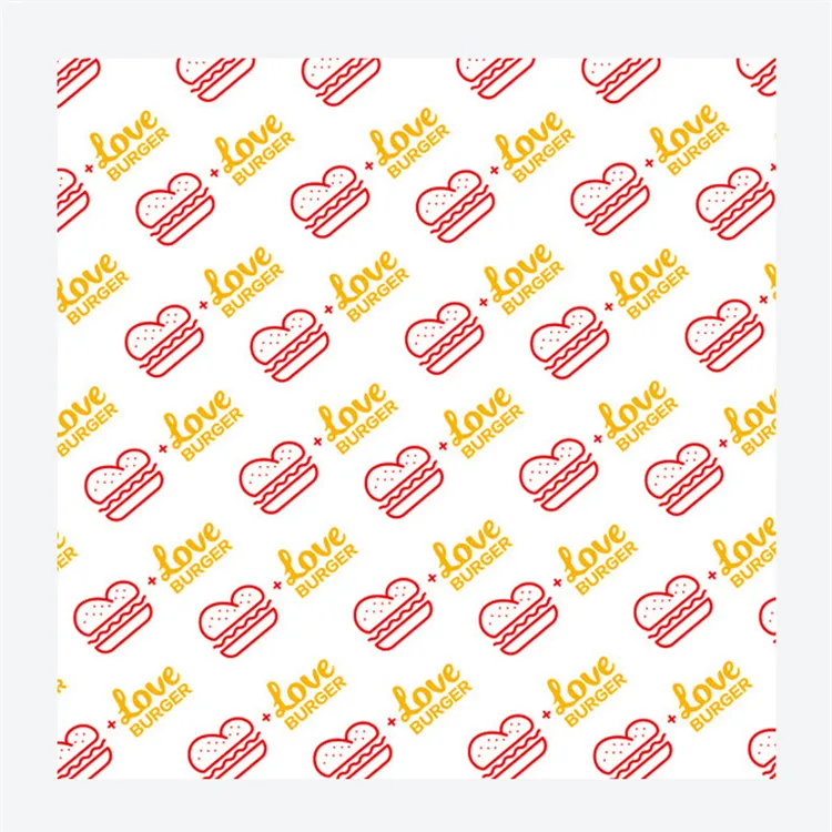 
High Quality Food Grade Greaseproof Burger Bread Baguette Custom Wrapping Kraft Paper Wholesale 