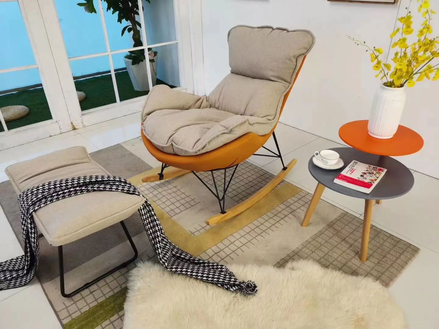 Home leisure sofa rocking chair lazy Nordic style luxury designer single