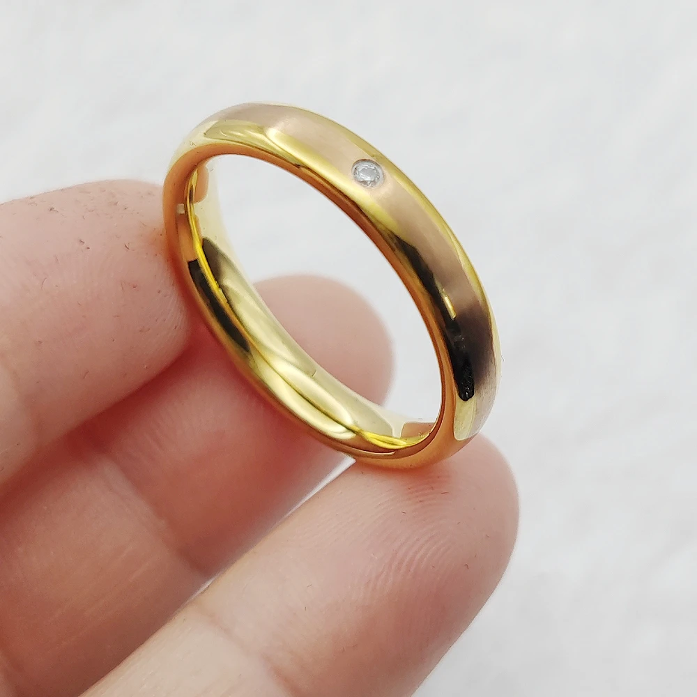 Jewellery Inexpensive Rose Golden Stainless Steel Jewelry Wedding Engagement Bridal Couples Rings Ladies