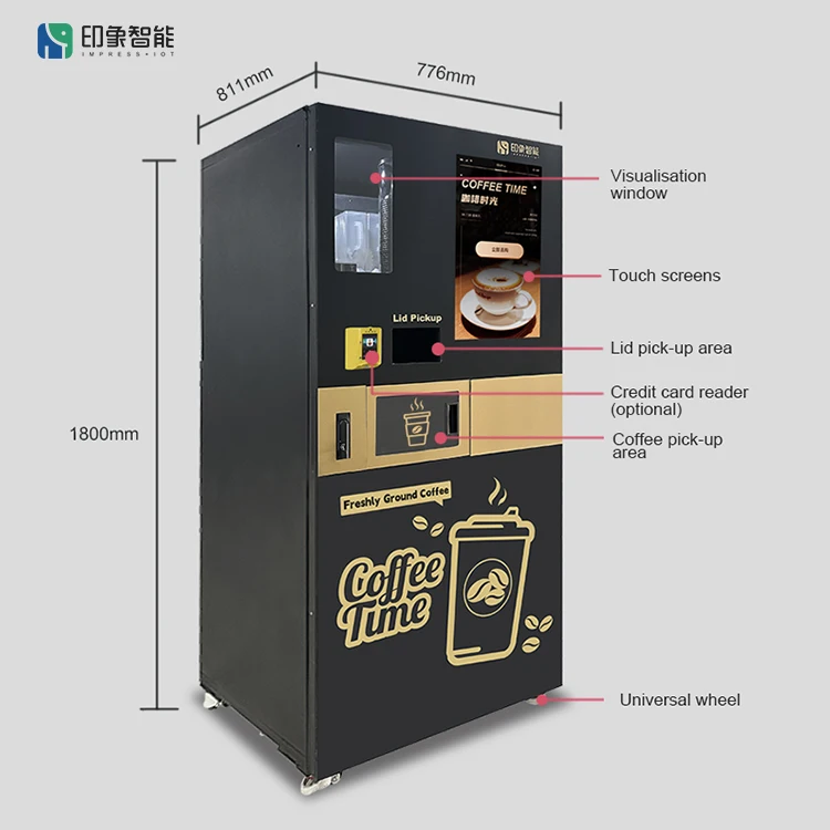 IMT  High-End Touchscreen Automatic Coffee Vending Machine with Muti payment method