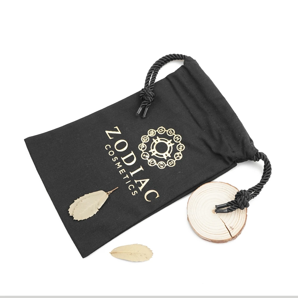 wholesale custom gold foil logo cotton clothes Manufacturer Bag Portable Travel Storage Pouch Drawstring Dust Bags