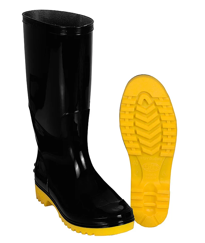 Прямая поставка с завода, двухцветные ПВХ резиновые сапоги, высококачественные противоскользящие рабочие сапоги