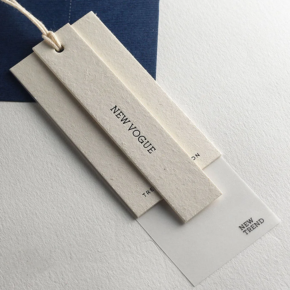 Custom Luxury Clothing Paper Hang tag Recycled Paper Label Swing Hangtags for Clothing Garment with Your Own Brand Design