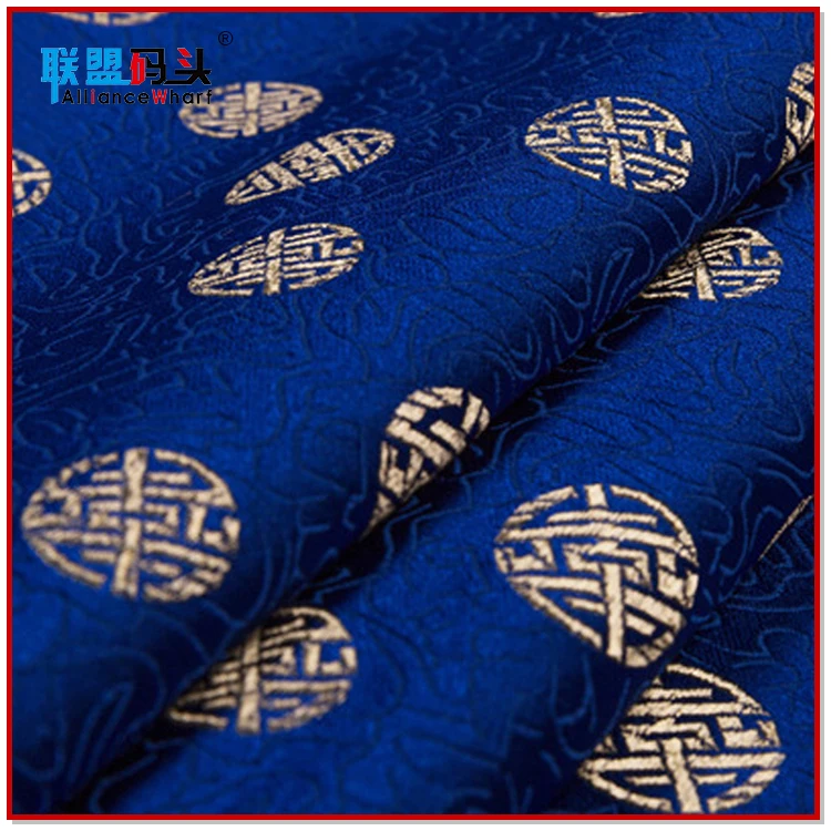 100% Polyester 80D Jacquard Chinese Satin Brocade Fabric For Chinese Traditional Clothes