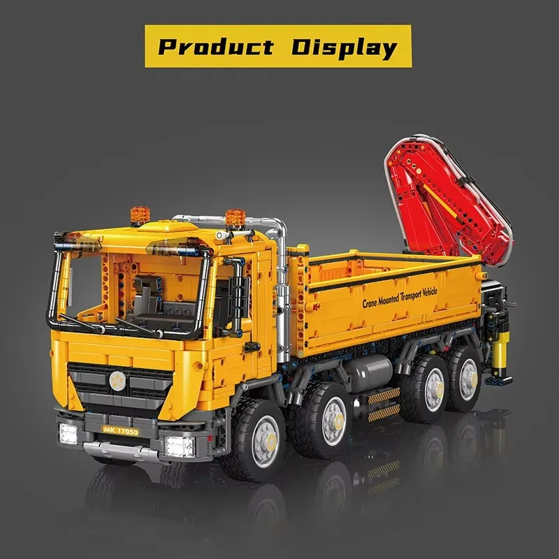 NEW MOULD KING 17050 Pneumatic Self-Propelled Crane RC Truck Brick Set Kid Toy Christmas Gift Bulldozer Building Blocks