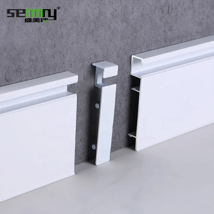 Decorative white aluminum skirting boardwite Skirting Baseboard tile skirting accessories aluminum baseboard  lights floor skirt