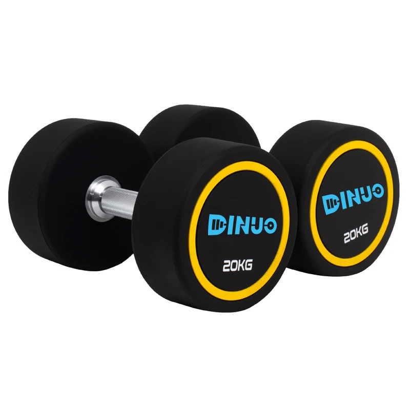 Dinuo Free Weights Custom Gym Round Head CPU Fitness Steel Dumbbell Set 5kg 10kg 15kg 20kg 25kg 30kg 35kg 40kg 45kg 50kg