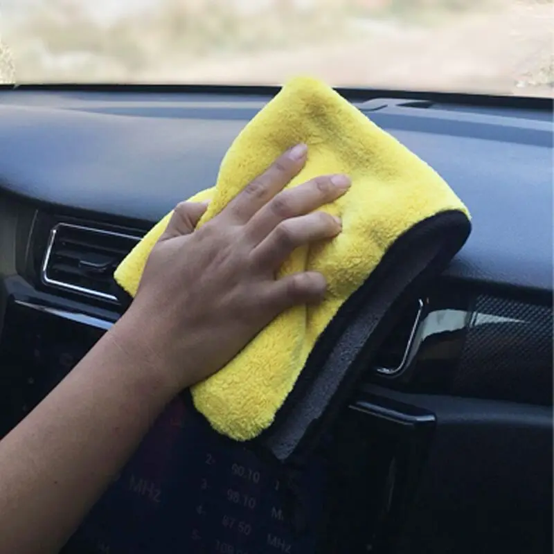 Coral Fleece Car Care Detailing Cleaning Cloth Towel 500gsm Edgeless Plush Microfiber Car Wash Polishing Drying Towel