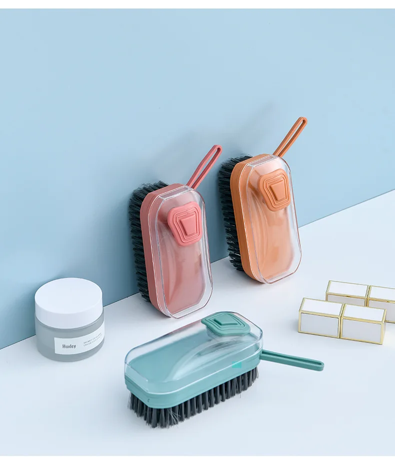 Household Wash Dishes Press Type Brushes Auto Add Cleaner Liquid Kitchen Automatic Cleanser Cleaning Brush Sponge