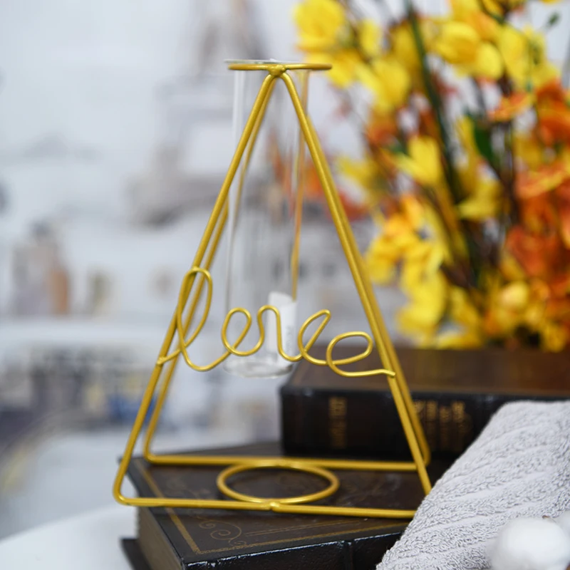 Aspire latestHome Decor vase Decorative  iron glass Flower Vase cylinder vase